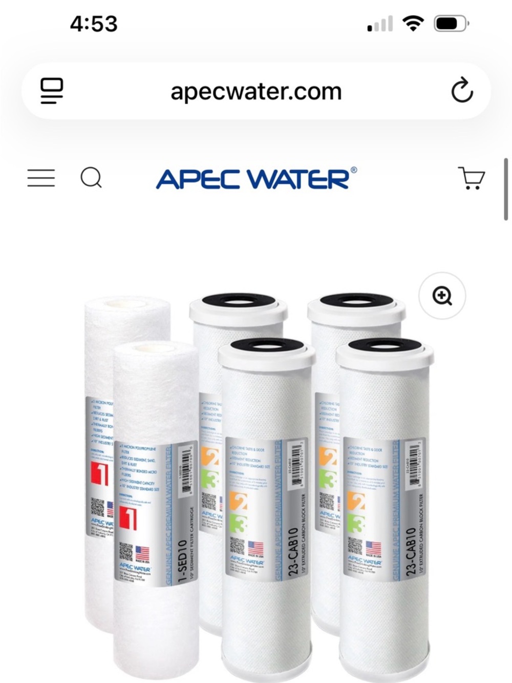 APEC Water Replacement RO Filter Set